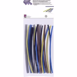 Conrad T1902CA044, Gaine thermorétrécissable, Noir, Bleu, Marron, Gris, Jaune, Polyéthylène, 20 pièce(s), 125 °C, Sac en poly ...