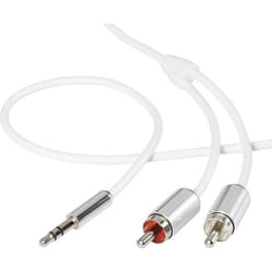 SpeaKa Professional SP-7870088 câble audio 0,8 m 2 x RCA 3,5mm Blanc
