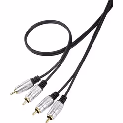 SpeaKa Professional SP-7870144, 2 x RCA, Mâle, 2 x RCA, Mâle, 1 m, Noir