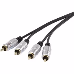 SpeaKa Professional SP-7870144 câble audio 1 m 2 x RCA Noir