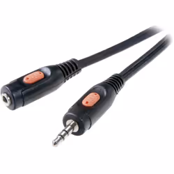 SpeaKa Professional SP-7870224, 3,5mm, Mâle, 3,5mm, Femelle, 2,5 m, Noir