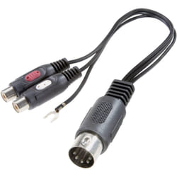 Speaka Professional - SP-7870284 Cinch-RCA / connexion din audio Adaptateur y [1x diode mâle 5 pôles (din) - 2x Cinch-RCA