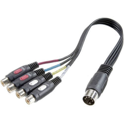 Speaka Professional - SP-7870300 Cinch-RCA / connexion din audio Adaptateur y [1x diode mâle 5 pôles (din) - 4x Cinch-RCA