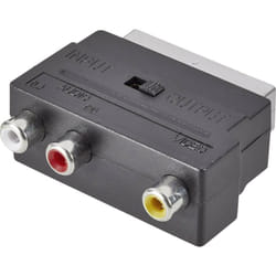 SpeaKa Professional SP-7870340 Cinch-RCA / péritel Adaptateur [3x Cinch-RCA femelle - 1x péritel mâle] noir avec commut