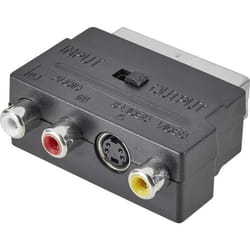 Adaptateur TV écran SpeaKa Professional SP-7870344 [1x péritel mâle - 3x Cinch-RCA femelle S vidéo femelle] noir avec