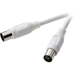 Câble de raccordement SpeaKa Professional SP-7870396 [1x antenne mâle 75 Ω - 1x antenne femelle 75 Ω] 1.50 m blanc