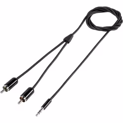 SpeaKa Professional SP-7870480, 2 x RCA, Mâle, 3,5mm, Mâle, 0,8 m, Noir