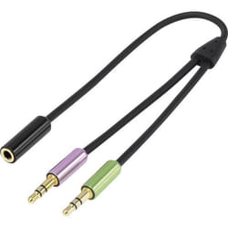SpeaKa Professional SP-7870576 câble audio 0,21 m 2 x 3.5mm 3,5mm Noir