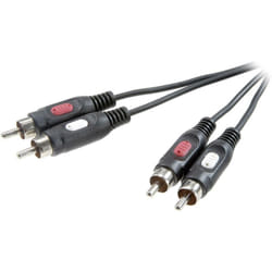 Câble audio Speaka 2x rca 10 m Speaka Professional SP-7870624 [2x Cinch-RCA mâle - 2x Cinch-RCA mâle] 10.00 m noir R848381