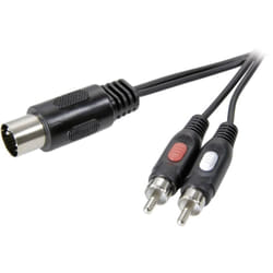 Speaka Professional - Câble de raccordement SP-7870640 connexion din / Cinch-RCA audio [1x diode mâle 5 pôles (din) - 2x