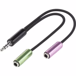 SpeaKa Professional SP-7870716, 3,5mm, Mâle, 2 x 3.5mm, Femelle, 0,1 m, Noir, Vert, Violet