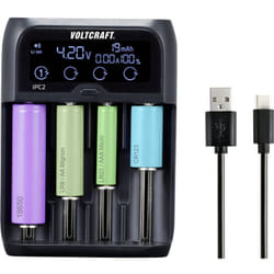 Voltcraft - Chargeur de piles rondes NiMH, NiCd, Li-ion, LiFePO IPC-2