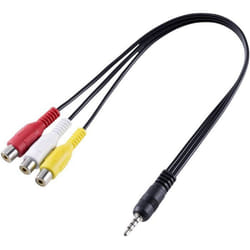 Adaptateur audio vidéo SpeaKa Professional SP-8433716 AV [1x Jack mâle 3.5 mm - 3x Cinch-RCA femelle] noir 1 pc(s)