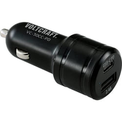 VOLTCRAFT VC-30CC-PD adaptateur de puissance & onduleur Auto 30 W Noir