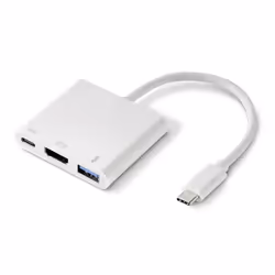 Renkforce RF-4366444, USB 3.2 Gen 1 (3.1 Gen 1) Type-C, Blanc, HDMI, USB 3.2 Gen 1 (3.1 Gen 1) Type-A, USB 3.2 Gen 1 (3.1 Gen ...