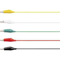 Voltcraft - KS-630/0.1 Set de cordons de mesure pinces crocodile pinces crocodile 0.63 m noir, rouge, jaune, vert, blanc