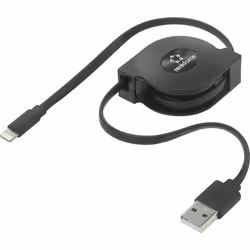 Renkforce RF-4352330, 0,8 m, Lightning, USB A, Mâle, Mâle, Noir