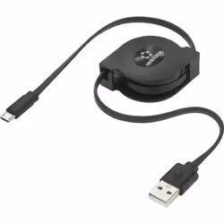 Renkforce RF-4352332, 0,8 m, USB A, Micro-USB B, USB 2.0, 480 Mbit/s, Noir