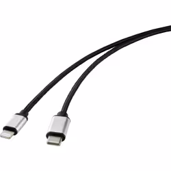 Renkforce RF-4353448, Noir, USB C, Lightning, 2 m, Mâle, Mâle