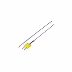 Sonde thermique à fil avec câble de raccordement résistant à la chaleur et enveloppant en métal. Ce texte a été traduit par u ...