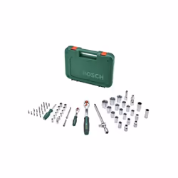 Découvrez le coffret à cliquets Bosch de 57 pièces, comprenant des cliquets 1/4" et 1/2". Idéal pour tous vos projets de bric ...
