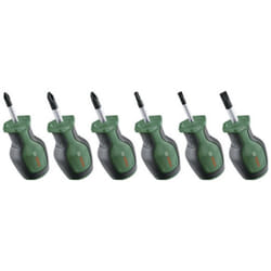 Bosch - set de 6 tournevis courts (pour endroits restreints ph/pz/tx/plat acier S2 couple élevé embout magnétique)