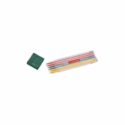 Découvrez le coffret BOSCH de 6 mines graphite multicolores, dont 2 rouges, 2 jaunes et 2 HB. Idéales pour l'écriture et le d ...