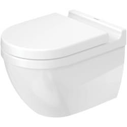 Pack wc suspendu Duravit Starck 3 452709 - cuvette Rimless + abattant frein de chute, système Durafix inclus