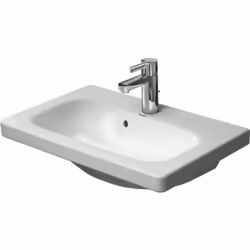 Lavabo pour meubles Duravit DuraStyle avec trop-plein avec banc à trous de coulée 1 trou taraudé perforé 635 x 400 mm
