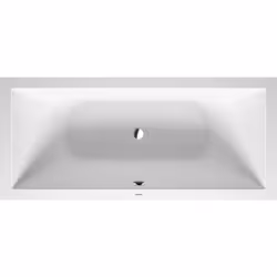 Duravit DuraSquare 1 x Baignoires Rectangulaire avec bâti-support avec double dos inclinés gauche/droite fonte minérale DuroC ...