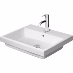 Duravit Vero Air lavabo à encastrer 55x45,5cm avec trop-plein avec banc à trous de coulée 1 trou taraudé perforé Montage par  ...
