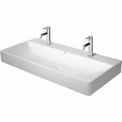 Duravit DuraSquare 1 x lavabo Murale Mesure : 100 x 47 cm . Sans trop-plein 1 cuve avec 2 trous de robinetterie percés avec b ...