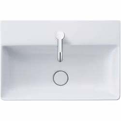 Duravit DuraSquare 1 x lave-mains Mural, à poser . Mesure roulée : 45 x 35 cm Sans trop-plein, 1 trou de robinetterie percé . ...