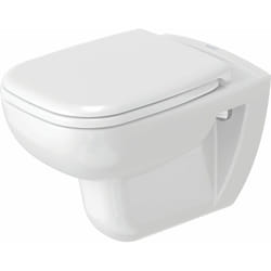 Pack wc suspendu D-Code 457009 - cuvette Rimeless + abattant frein de chute - Blanc - Duravit