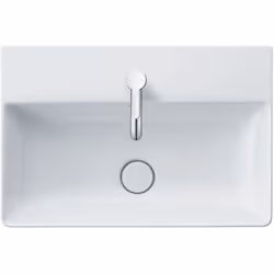 Duravit DuraSquare 1 x lavabo Compact Murable Mesure : 60 x 40 cm . Sans trop-plein, 1 trou de robinetterie percé avec plage  ...