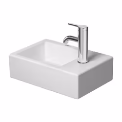 Duravit Vero Air Lave-mains avec lave-mains 38x25 cm sans trop-plein avec banc à trous de coulée 1 trou taraudé à droite Mont ...