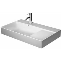Duravit - DuraSquare - Lavabo 80x47 cm, avec un trou pour robinet à gauche, DuraCeram, blanc alpin 2348800041