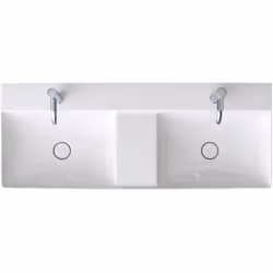 Duravit DuraSquare 1 x lavabo double Murale Mesure roulée : 120 x 47 cm Sans trop-plein, 2 robinets . avec plage de robinette ...