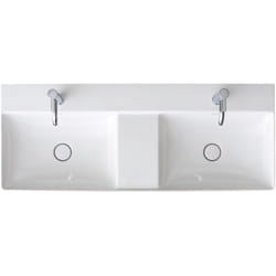 Duravit DuraSquare lavabo double, 120x47cm, 2 trous pour robinet,