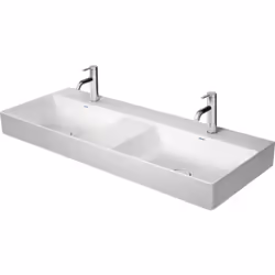 Duravit DuraSquare double lavabo 120x47cm sans débordement avec banc à trou de robinetterie sans trou de robinet Valve à tige ...