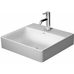 Duravit - DuraSquare - Lavabo 50x47 cm, avec un trou pour robinet, DuraCeram, blanc alpin 2353500041