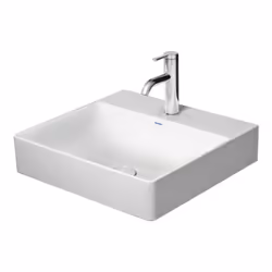 Duravit DuraSquare 1 x lavabo en verre Murable Mesure du rosace : 50 x 47 cm Sans trop-plein, sans trou de robinet avec plage ...