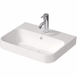 Duravit Happy D.2 Plus lavabo sur le dessus, 500x400 mm, poli, avec trop-plein, avec banc à trous de coulée 1 trou taraudé Pa ...