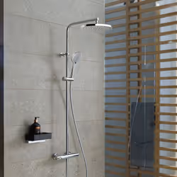 Système de douche Duravit B.1 Le système de douche B.1 peut être facilement monté au mur. Le raccord est adapté au raccordeme ...