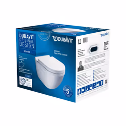 Set : Duravit Starck 3 WC suspendu (#252709) Rimless Chasse deau profonde 4.5 L deau de rinçage avec matériel de fixation Dur ...
