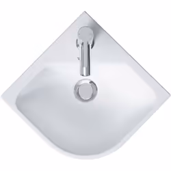 Duravit ME by Starck Corner lave-mains avec trop-plein avec banc à trous de coulée 430mm