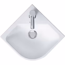 Duravit ME by Starck Corner lave-mains avec trop-plein avec banc à trous de coulée 430mm