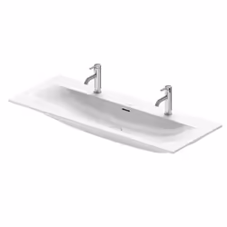 Duravit Viu Lavabo double 1230x490 mm avec 2 trous pour robinet avec WonderGliss blanc alpin 23441200241