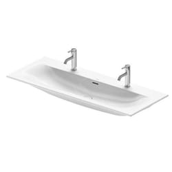 Duravit Viu Lavabo double 1230x490 mm avec 2 trous pour robinet avec WonderGliss blanc alpin 23441200241