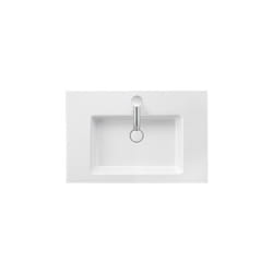 Lavabo Tulip blanc, largeur 750mm, 1 trou pour robinet, avec